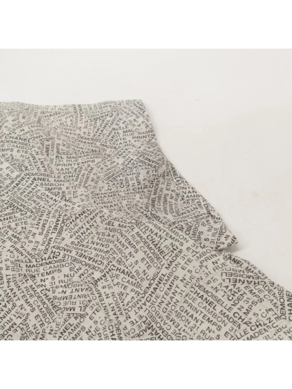 Chanel Logo Print Lami Short Sleeve Blouse 40